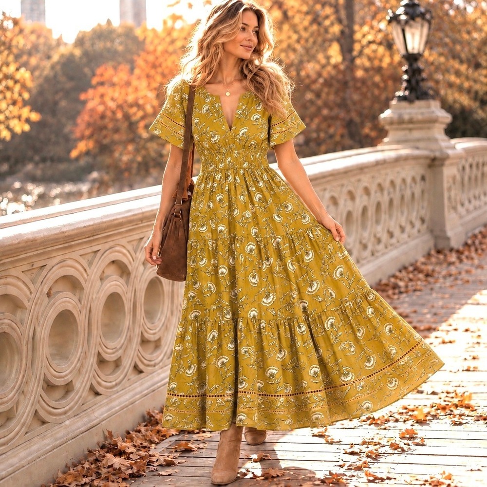 Anthropologie Meadow Rhodes 1X Maxi Dress Cottagecore Boho Chic Coquette Prairie